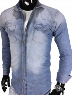 Koszula męska jeans slim fit EN223 r. M