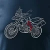 Koszulka motocyklowa z motocyklem na motor BMW GS 800 ADVENTURE męska granatowa REGULAR M