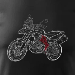 Koszulka motocyklowa z motocyklem na motor BMW GS 800 ADVENTURE męska czarna REGULAR S