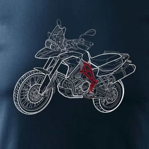 Koszulka motocyklowa z motocyklem na motor BMW GS 800 ADVENTURE męska granatowa REGULAR S