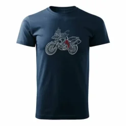 Koszulka motocyklowa z motocyklem na motor BMW GS 800 ADVENTURE męska granatowa REGULAR S