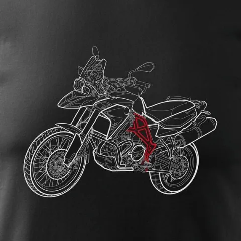 Koszulka motocyklowa z motocyklem na motor BMW GS 800 ADVENTURE męska czarna REGULAR M
