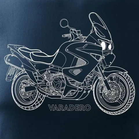 Koszulka motocyklowa z motocyklem Honda Varadero męska granatowa REGULAR S