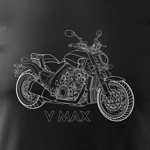 Koszulka motocyklowa z motocyklem Yamaha V MAX VMAX męska czarna REGULAR S