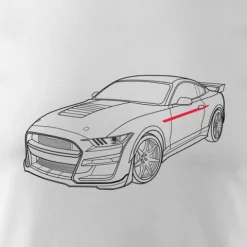 Koszulka motoryzacyjna z Fordem Mustangiem Ford Mustang Shelby GT F35 męska biała REGULAR XXL
