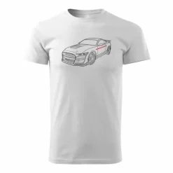 Koszulka motoryzacyjna z Fordem Mustangiem Ford Mustang Shelby GT F35 męska biała REGULAR XXL