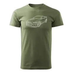 Koszulka motoryzacyjna z Fordem Mustangiem Ford Mustang Shelby GT F35 męska khaki REGULAR XXL
