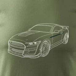 Koszulka motoryzacyjna z Fordem Mustangiem Ford Mustang Shelby GT F35 męska khaki REGULAR S