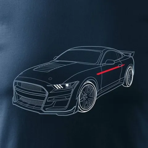 Koszulka motoryzacyjna z Fordem Mustangiem Ford Mustang Shelby GT F35 męska czarna REGULAR M