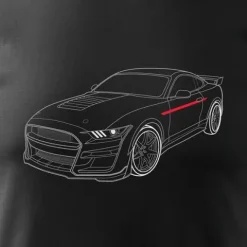 Koszulka motoryzacyjna z Fordem Mustangiem Ford Mustang Shelby GT F35 męska czarna REGULAR S