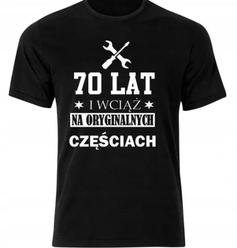 Koszulka męska czarna na 70 -te urodziny 70 lat