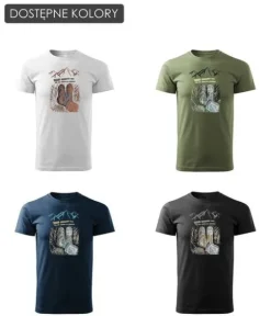 Koszulka outdoor w góry dla turysty namiot Tatry z butami buty górskie męska czarna REGULAR S