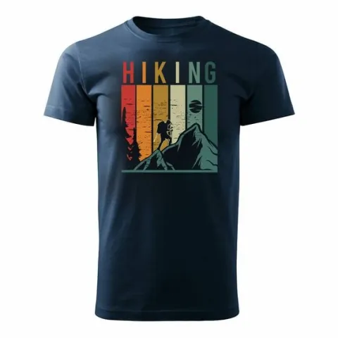 Koszulka outdoor w góry dla turysty namiot Tatry trekkingowa męska granatowa REGULAR S