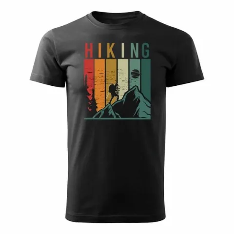 Koszulka outdoor w góry dla turysty namiot Tatry trekkingowa męska czarna REGULAR L