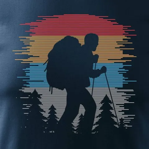 Koszulka outdoor w góry dla turysty namiot Tatry trekkingowa męska granatowa REGULAR M
