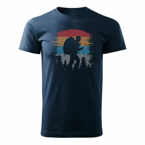 Koszulka outdoor w góry dla turysty namiot Tatry trekkingowa męska granatowa REGULAR S