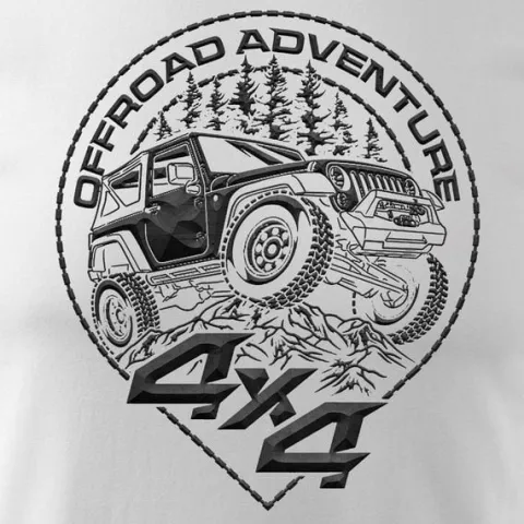 Koszulka rajdowa z jeepem jeep offroad off road off-road 4x4 męska biała REGULAR M