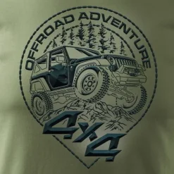 Koszulka rajdowa z jeepem jeep offroad off road off-road 4x4 męska khaki REGULAR S