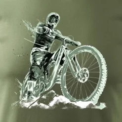 Koszulka rowerowa na rower z rowerem górskim MTB Downhill Mountain Bike męska khaki REGULAR XXL