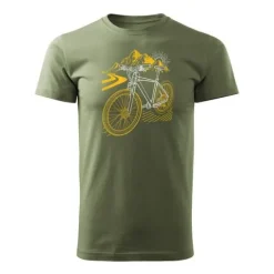 Koszulka rowerowa na rower z rowerem górskim MTB Góry Mountain Bike męska khaki REGULAR S