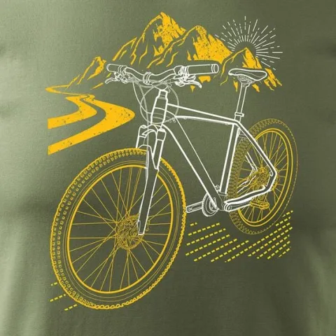 Koszulka rowerowa na rower z rowerem górskim MTB Góry Mountain Bike męska khaki REGULAR S