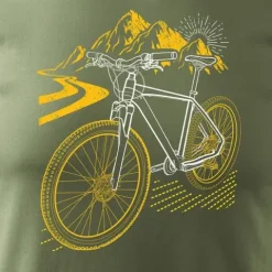 Koszulka rowerowa na rower z rowerem górskim MTB Góry Mountain Bike męska khaki REGULAR L