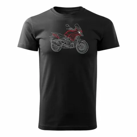 Koszulka z motocyklem Honda VFR 800 X Stroke męska czarna REGULAR XL