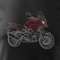Koszulka z motocyklem Honda VFR 800 X Stroke męska czarna REGULAR XL