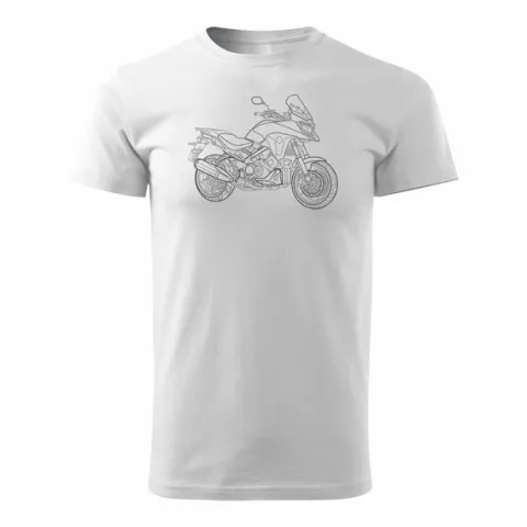 Koszulka z motocyklem Honda VFR 800 X Stroke męska biała REGULAR S