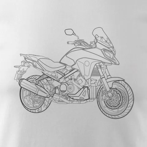 Koszulka z motocyklem Honda VFR 800 X Stroke męska biała REGULAR S