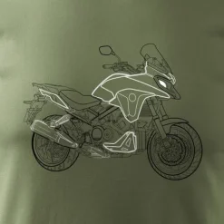 Koszulka z motocyklem Honda VFR 800 X Stroke męska khaki REGULAR M