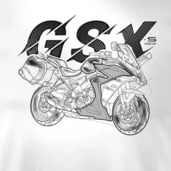 Koszulka z motocyklem motocykl Suzuki GSX 1000 GT męska biała REGULAR L