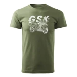 Koszulka z motocyklem motocykl Suzuki GSX 1000 GT męska khaki REGULAR XL