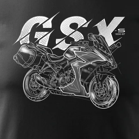 Koszulka z motocyklem motocykl Suzuki GSX 1000 GT męska czarna REGULAR XL