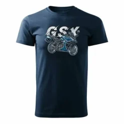 Koszulka z motocyklem motocykl Suzuki GSX 1000 GT męska granat REGULAR L