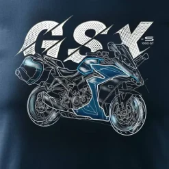 Koszulka z motocyklem motocykl Suzuki GSX 1000 GT męska granat REGULAR L