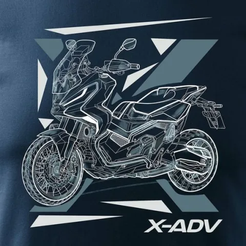 Koszulka z motocyklem na motor Honda X-ADV XADV męska granatowa REGULAR L