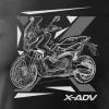 Koszulka z motocyklem na motor Honda X-ADV XADV męska czarna REGULAR S
