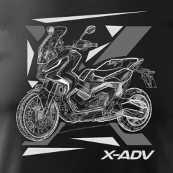 Koszulka z motocyklem na motor Honda X-ADV XADV męska czarna REGULAR S