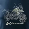 Koszulka z motocyklem na motor Suzuki V-strom Vstrom DL 650 XT męska granatowa REGULAR XXL