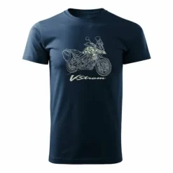 Koszulka z motocyklem na motor Suzuki V-strom Vstrom DL 650 XT męska granatowa REGULAR XXL