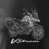 Koszulka z motocyklem na motor Suzuki V-strom Vstrom DL 650 XT męska czarna REGULAR S
