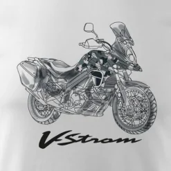 Koszulka z motocyklem na motor Suzuki V-strom Vstrom DL 650 XT męska biała REGULAR M