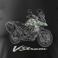 Koszulka z motocyklem na motor Suzuki V-strom Vstrom DL 650 XT męska czarna REGULAR M