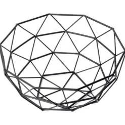 Koszyk Geometryczny na Owoce Warzywa Metalowy Czarny Kosz Patera Miska