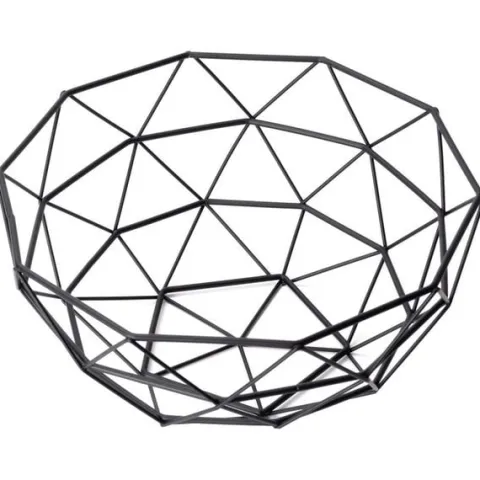 Koszyk Geometryczny na Owoce Warzywa Metalowy Czarny Kosz Patera Miska