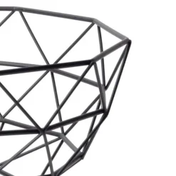 Koszyk Geometryczny na Owoce Warzywa Metalowy Czarny Kosz Patera Miska