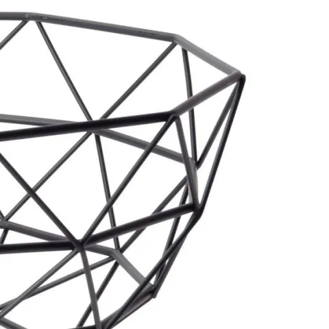 Koszyk Geometryczny na Owoce Warzywa Metalowy Czarny Kosz Patera Miska
