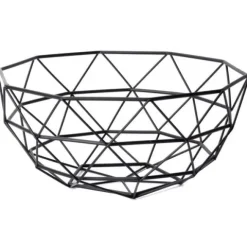 Koszyk Geometryczny na Owoce Warzywa Metalowy Czarny Kosz Patera Miska