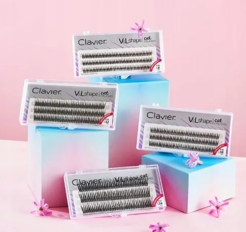 Kępki rzęs Clavier V&L Shape cat eyelashes skręt L - 10mm
